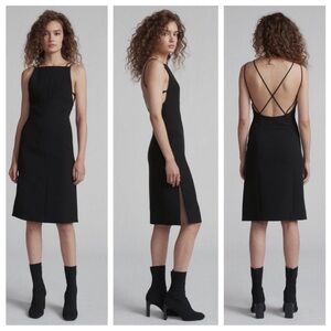 RAG & BONE Denton Strappy Low Back Midi Dress in Black Size XXS